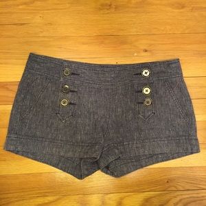 Express Gray Button Front Shorts Size 2